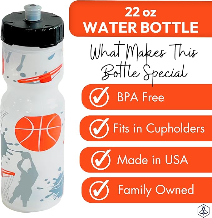 50 Strong Kids Water Bottle | 22 oz. BPA- Free Sports Squeeze Water Bottles with Pull Top Cap |Perfect Water Bottle for School | Reusable & Durable for Boys & Girls | Made in USA