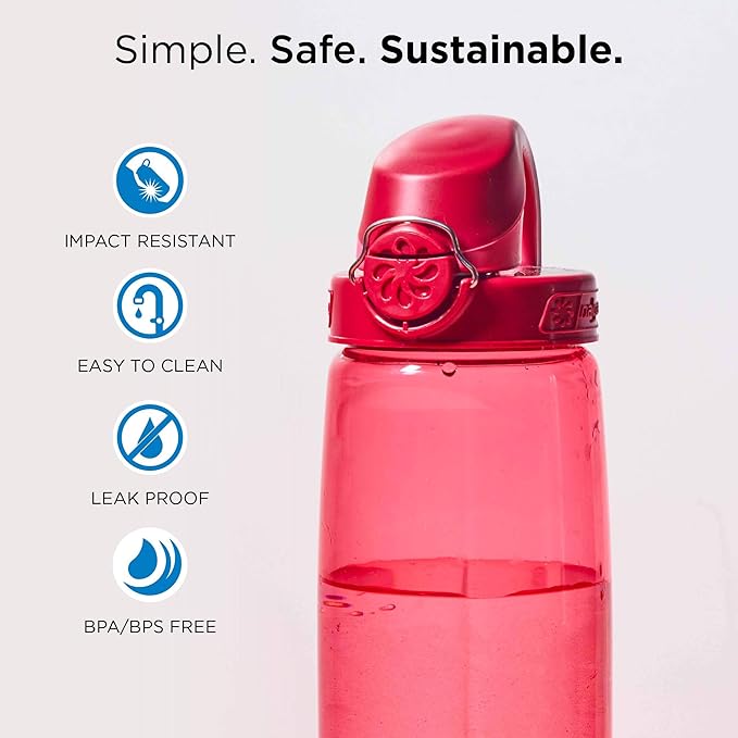 Nalgene Sustain BPA-Free Tritan Plastic Water Bottle for Travel and Camping, 32 oz Capacity, Gray