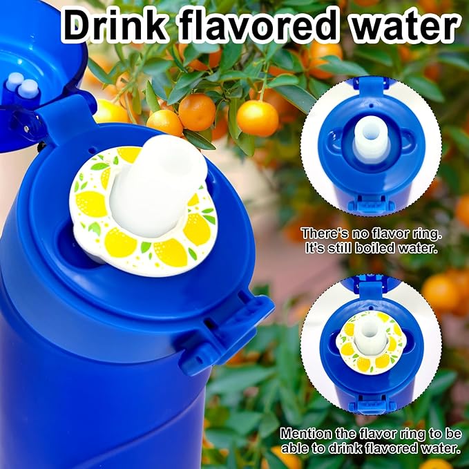 Air Water Bottle with 8 Flavor Pods, Flavored Water Bottle,650ML Large Capacity Drinking Bottle,Sports Water Cup with Straw Suitable for Gym and Outdoor Games(BLUE)
