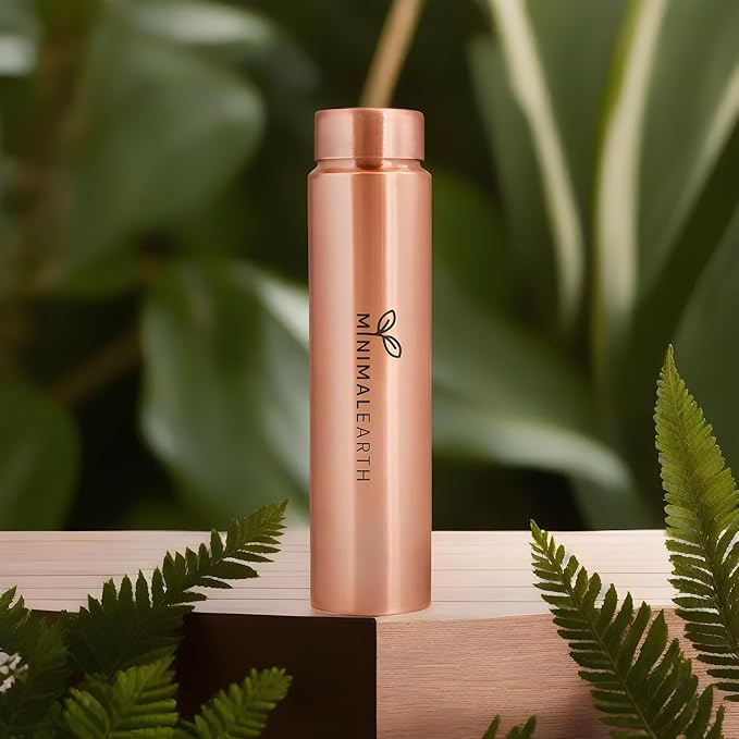 Pencil Copper Water Bottle, Minimalistic Leak-Proof Design, Solid Copper, Ideal for Gym, Office, Yoga & Unique Gift - 750 ML (25 oz)