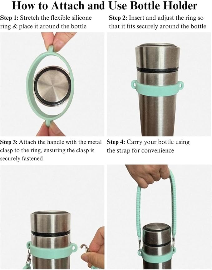 Stanley Accessories Water Bottle with Strap Bottle Sling Carrier with Handle Attachment Fits Most 8-40oz Tumbler & Stanley + 4Cute Straw Covers 3D Straw Toppers Gift Set-Daisy