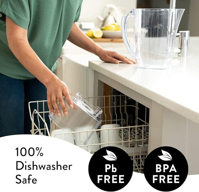 Aqua Optima 6-Cup Water Filter Pitcher Bundle Pack for Tap and Drinking Water with 3 Evolve+ Filter, Reduces Microplastics, Improves Taste, BPA Free, WQA Certified, Oria Design (White)