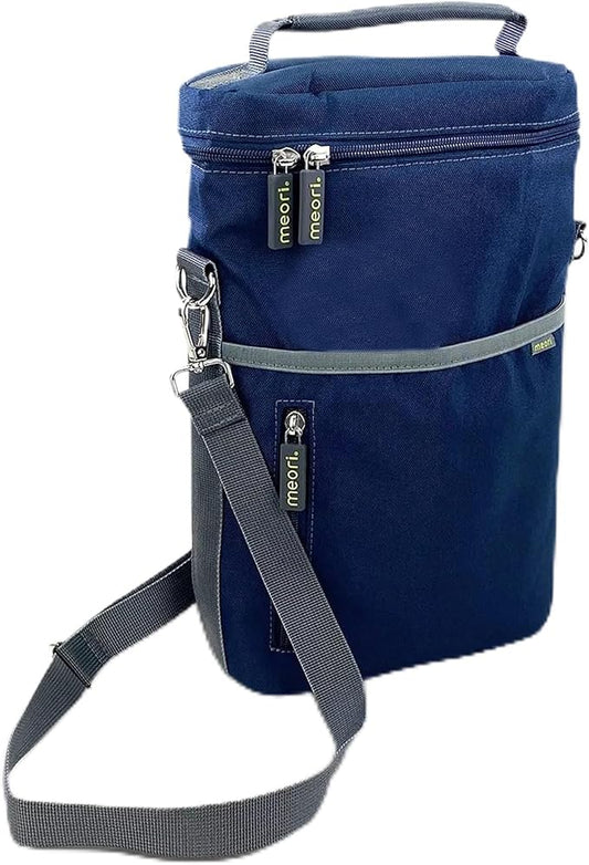 meori 2-Bottle Insulated Wine Tote | Marine Blue Solid