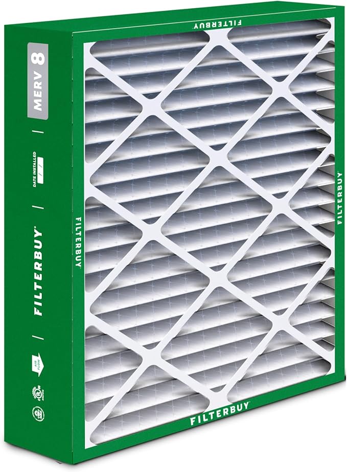 Filterbuy 20x25.25x3.5 Air Filter MERV 8 Dust Defense (2-Pack), Pleated HVAC AC Furnace Air Filters Replacement for Aprilaire Space-Gard 102/2120 (Actual Size: 19.94 x 25.38 x 3.75 Inches)