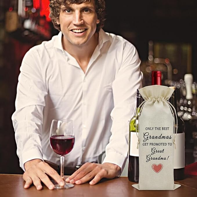 New Great Grandma Gifts First Time Wine Bag Promoted to Great Grandma Gifts Great Grandmother Gifts for Mothers Day Wine Accessories Gifts for Wine Lovers Great Grandma Pregnancy Announcement Gift