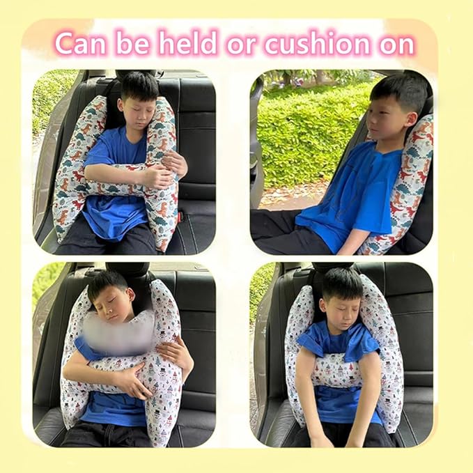 Car Travel Pillow for Kids Adults Soft Neck Pillow Head and Body Support Pillow Breathable Seat Pillow Car Aircraft Travel Pillow Neck Support Pillow Cushion for Long Journey Travel Accessories
