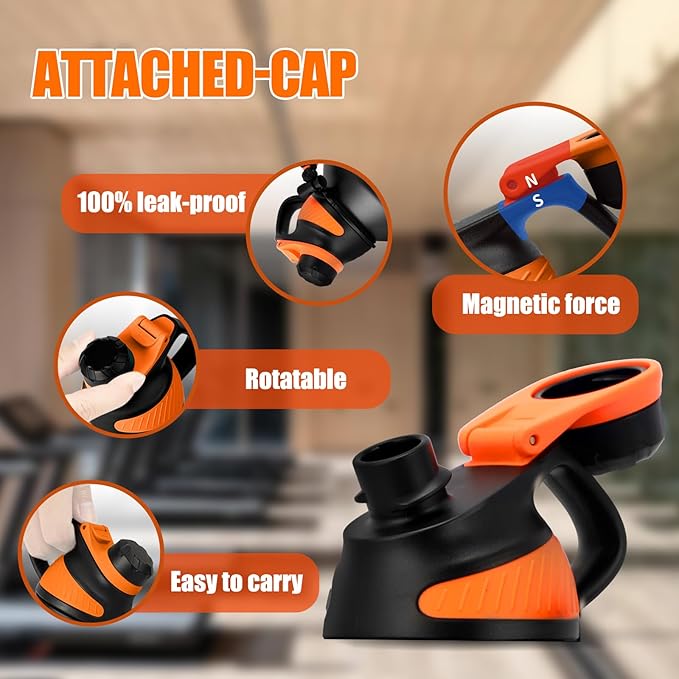 Insulated Half Gallon Water Bottle 64oz with Magnetic Lid,Stainless Steel Double-Wall Vacuum Leak Proof Sports Insulated Jug with Paracord Handle, Keep Water Hot & Cold for Outdoor,Gym