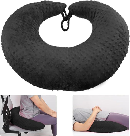BBL Pillow After Surgery, BBL Pillow for Sitting Sleeping Driving, Hemorrhoid Pillow Seat Support Cushio for Butt with Hole, Butt Donut Pillow for Woman (Black)