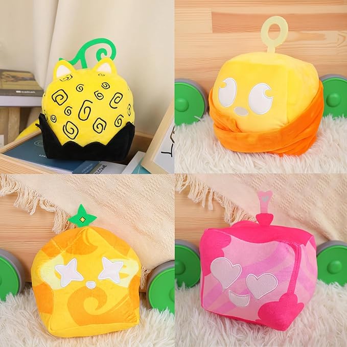 6 Packs B-lox Fruits Plush, B-lox Fruits Plushies B-lox Plush Pillow Stuffed Toy, Soft Fruits Hugging Plush Pillow Toy Gifts, Squishy Pillow Stuffed Figure Gifts for Kids Boys Girls Valentines Day