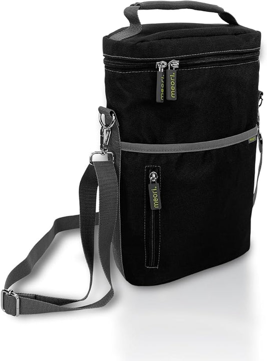 meori 2-Bottle Insulated Wine Tote | Lava Black Solid