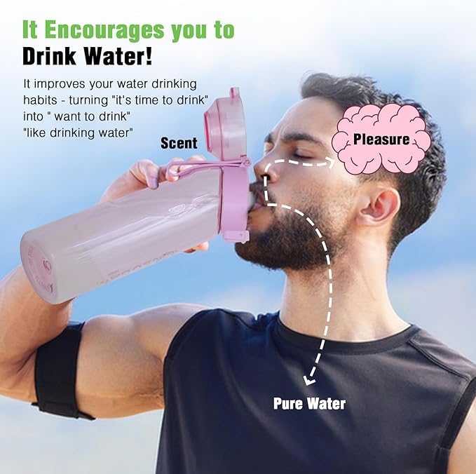 Generic Water Bottle with Flavor Pods 650ml BPA Free Water Cup with 7 Scented Water Bottle Flavor Pods Sports Water Bottle Suitable for Outdoor