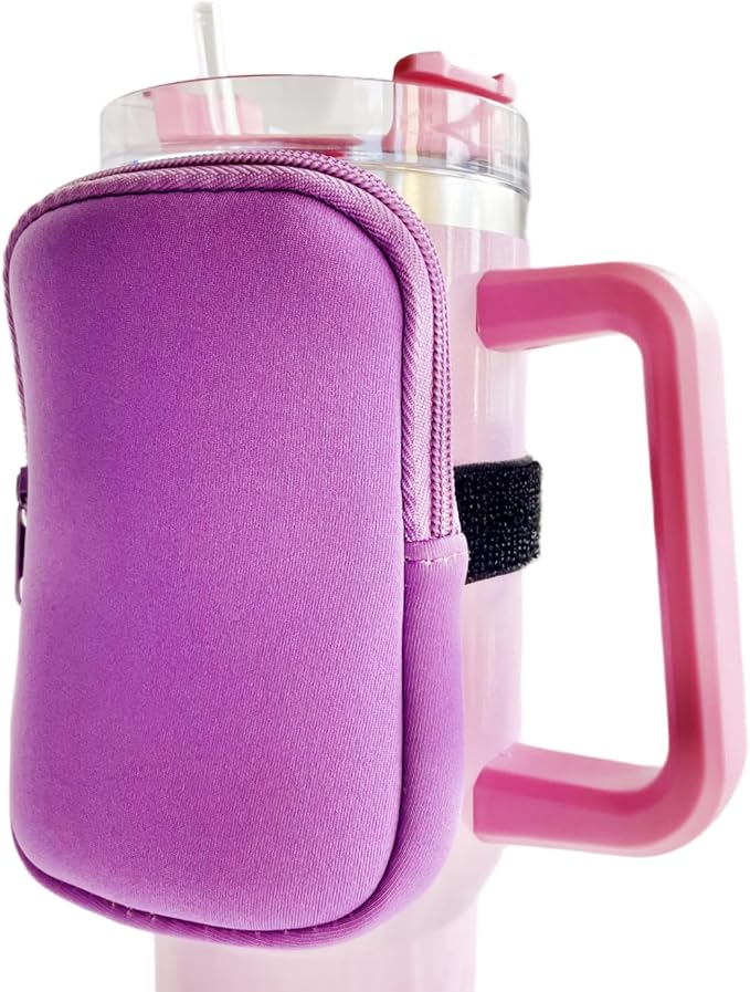 Water Bottle Zipper Bag compatible with Stanley Tumbler 40oz&IceFlow 20 30oz,Gym Accessories for Men Women,Belt Pack for Cards Earphone (#4)