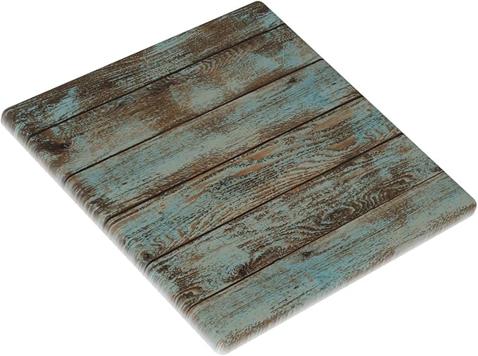 Vintage Green Wood Texture Double Blank Switch Wall Plate Cover Outlets Decorative 2-Gang for Electrical Room Bathroom Bedroom Home Kitchen Two Receptacle Polycarbonate Power Gear 4.5" x 4.6"