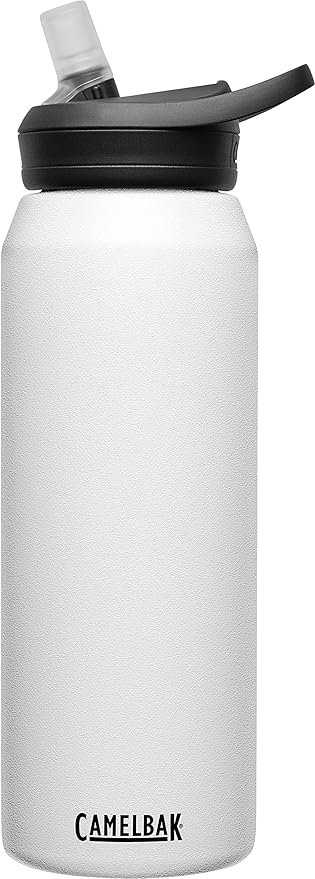 CamelBak eddy+ Water Bottle with Straw 32oz - Insulated Stainless Steel, White