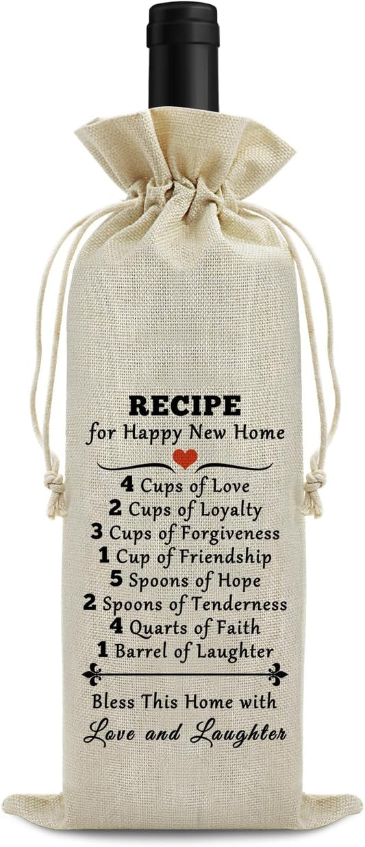New Home Gift Housewarming Gifts for Home Owner Wine Bag Housewarming Party Decors New Home Gift Ideas Realtor Gift to Clients First New Home House Homeowner Gift Wine Bags for Wine Bottles Gifts