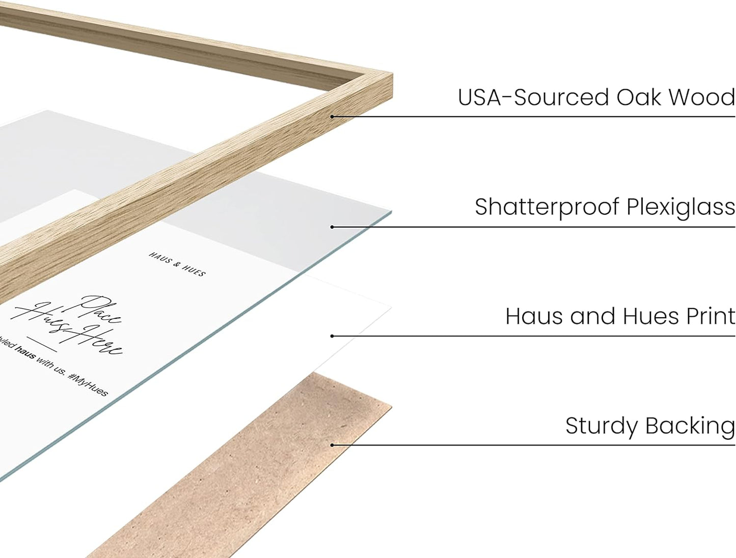 HAUS AND HUES Beige 18 x 24 Poster Frame - 18 x 24 Picture Frame, Wall 18x24 Frame, 18x24 Wood Frame, 24x18 Poster Frame, Wooden Picture Frame 18 x 24, Art 18 x 24 Frame (Beige Oak Frame)