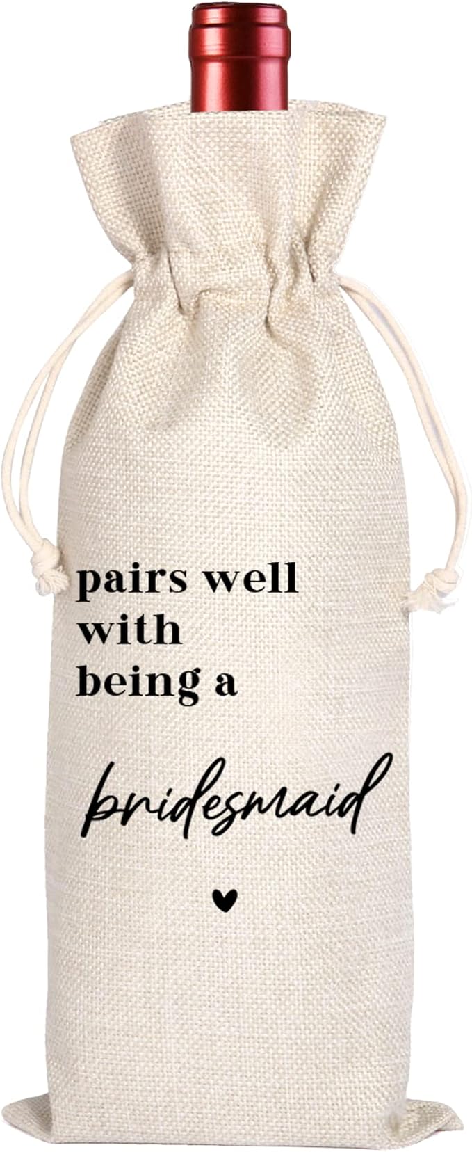 Bridesmaid Gift|Bridesmaid Proposal Gifts Wine Bag|Maid of Honor Proposal Gifts|Proposal Gifts for My Bridesmaids|Pairs Well With being a Bridesmaid(11MA17)