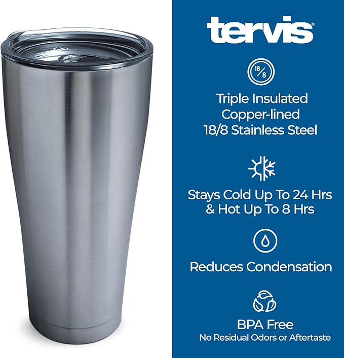 Tervis Made in USA Double Walled University of Iowa UI Hawkeyes Insulated Tumbler Cup Keeps Drinks Cold & Hot, 24oz Water Bottle, All Over