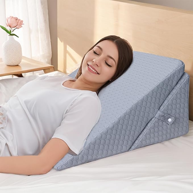 COOLBEBE Bed Wedge Pillow for Sleeping, Air Layer Adjustable Wedge Pillow for Snoring and After Surgery - 9 & 11 Inch, Elevated Triangle Pillow for Back Pain Relief, Acid Reflux, Leg Support