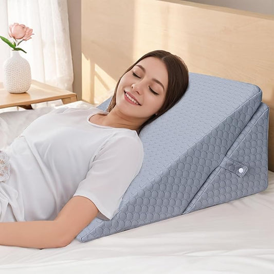 COOLBEBE Bed Wedge Pillow for Sleeping, Air Layer Adjustable Wedge Pillow for Snoring and After Surgery - 9 & 11 Inch, Elevated Triangle Pillow for Back Pain Relief, Acid Reflux, Leg Support