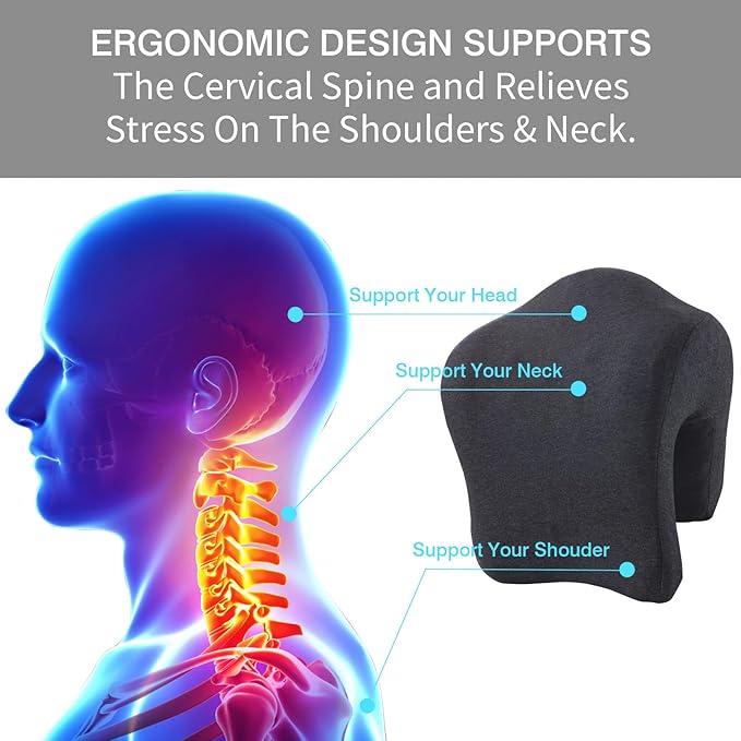 BALAPET Memory Neck Support for Office Chair, Headrest Pillow for Neck Pressure Relief Improved Posture for Working Chair, Car, Sofa, Plane and Travel