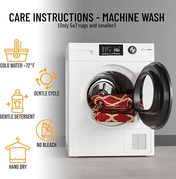 Ottomanson Ottohome Collection Non-Slip Rubberback Elegant Trellis Design 2x5 Indoor Runner Rug, 20" x 59", Red