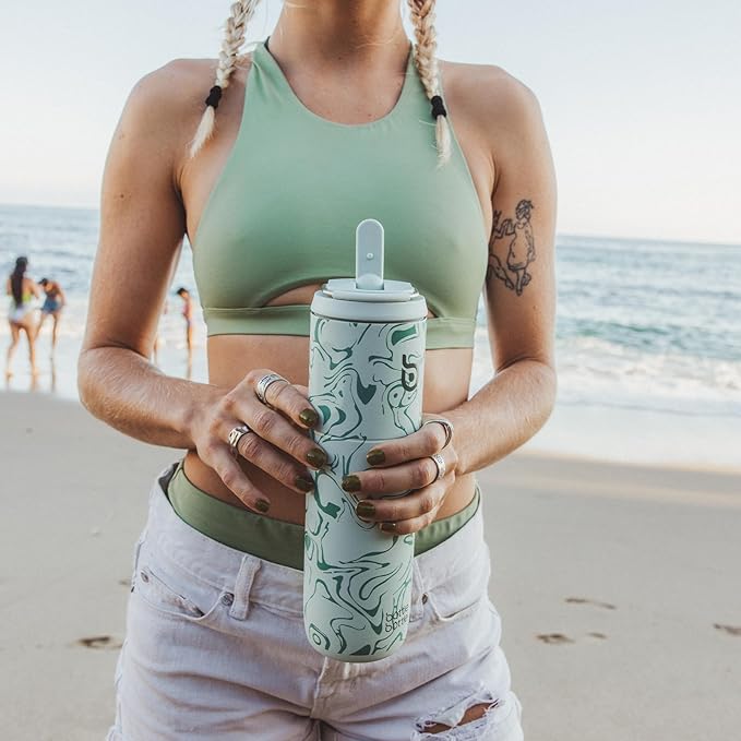 BOTTLE BOTTLE Insulated Water Bottle 24oz with Straw Lid and Handle for Sports Travel Gym Stainless Steel Water Bottles Double-Wall Vacuum Metal Thermos Bottles Leak Proof BPA-Free