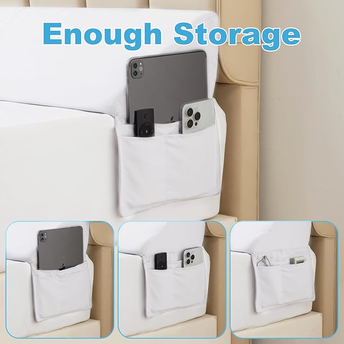 King Bed Wedge Pillow for Headboard, Foam Pillow Wedge for Headboard Gap, Mattress Bed Gap Filler King, Triangle Pillow Wedge, Anti-slip Bed Crack Pillow Space Filler King (76"×10"×6") White