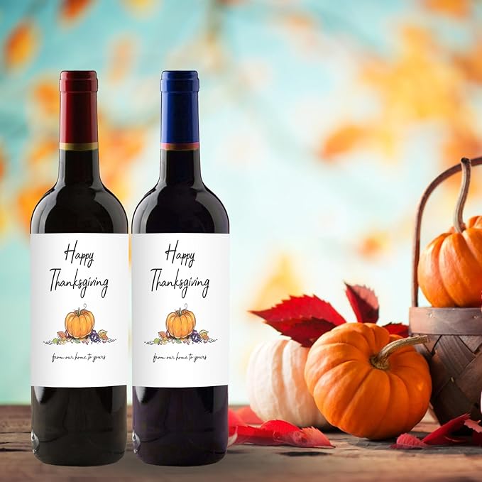 24Pcs Thanksgiving Wine Label Cheers Thanksgiving Wine Label Holiday Gift Champagne Label Wine bottle label Thanksgiving Gift Funny Gift.