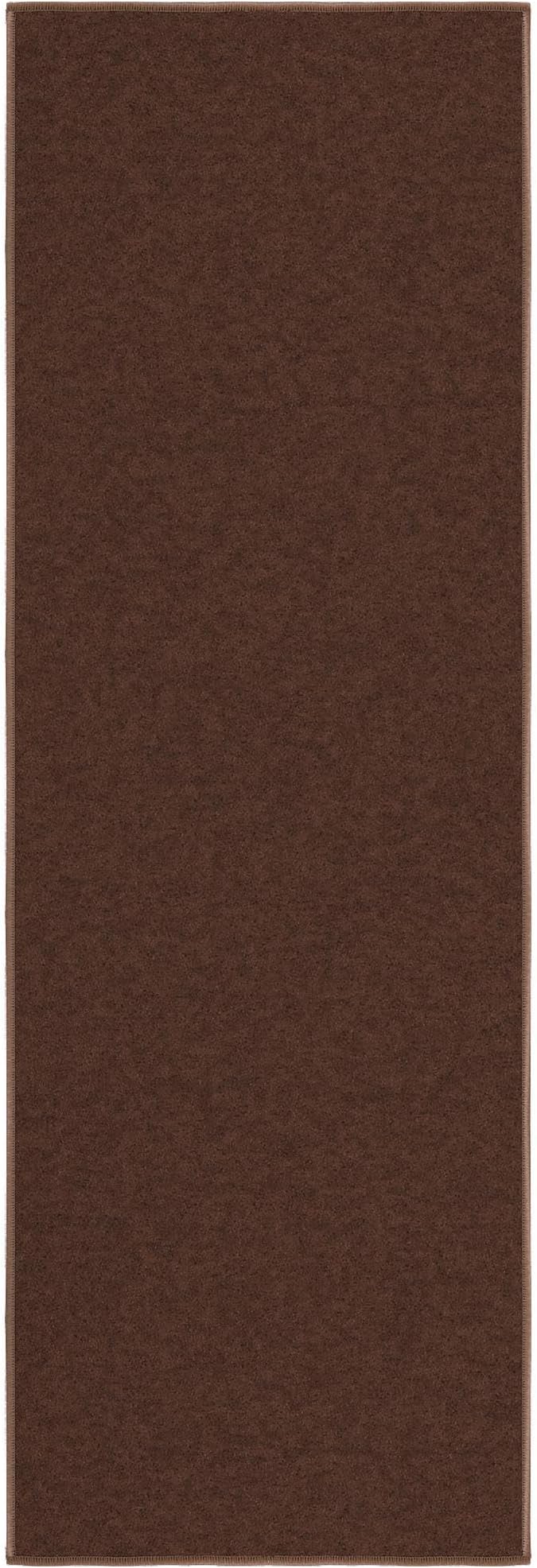Machine Washable Modern Solid Design Non-Slip Rubberback 2x5 Traditional Runner Rug for Hallway, Kitchen, Bedroom, Entryway, 20" x 59", Brown