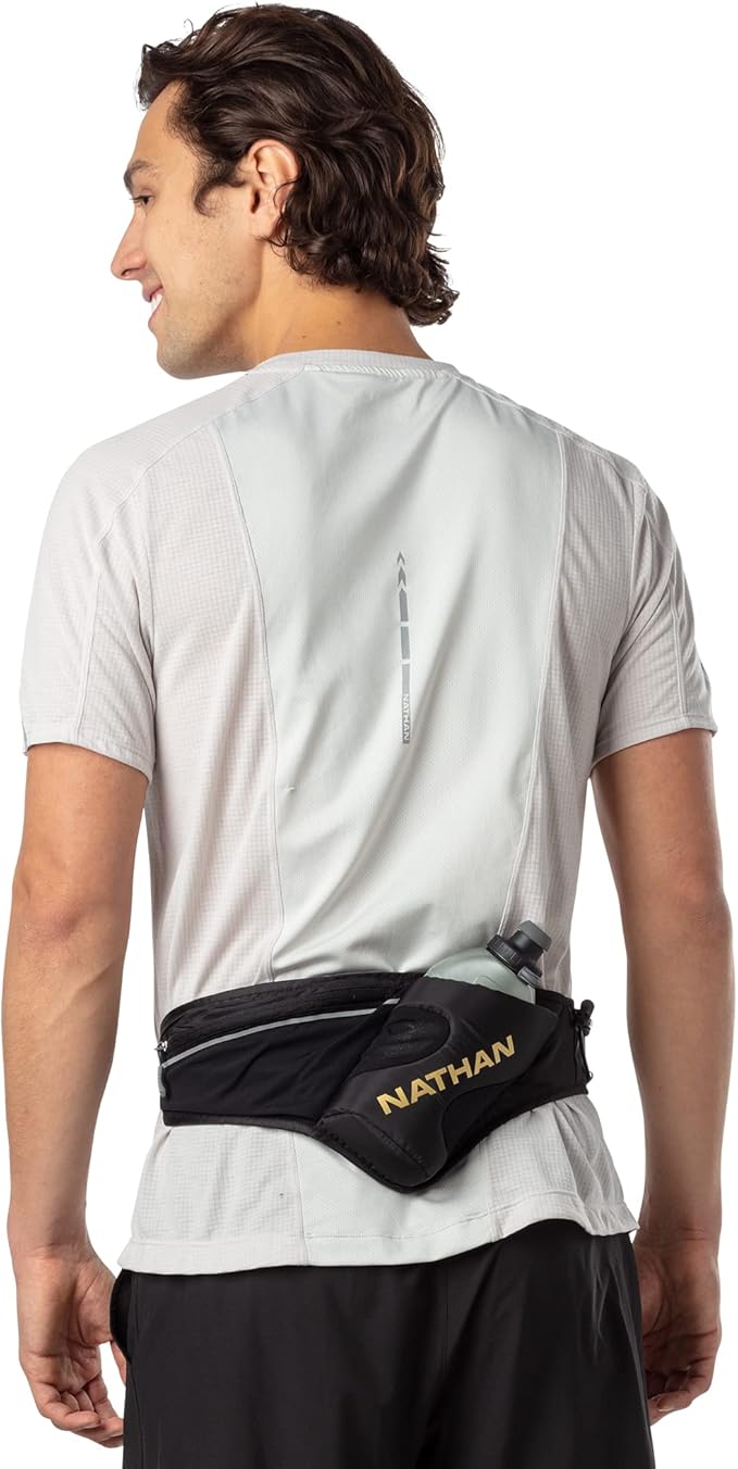 Nathan Peak Hydration Waist Pack with Storage Area & Run Flask 18oz – Running, Hiking, Camping, Cycling