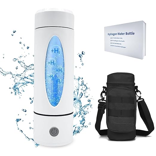 Hydrogen Water Bottle with Indicator Light, Real 4000ppb, SPE/PEM Technology, Equipped with Advanced Dirt Prevention Mode, Portable Hydrogen Water Generator with Food-Grade Material (Black Bag)