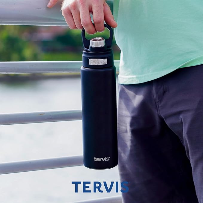 Tervis NBA Chicago Bulls Leather Triple Walled Insulated Tumbler, 24oz Wide Mouth Bottle, Stainless Steel