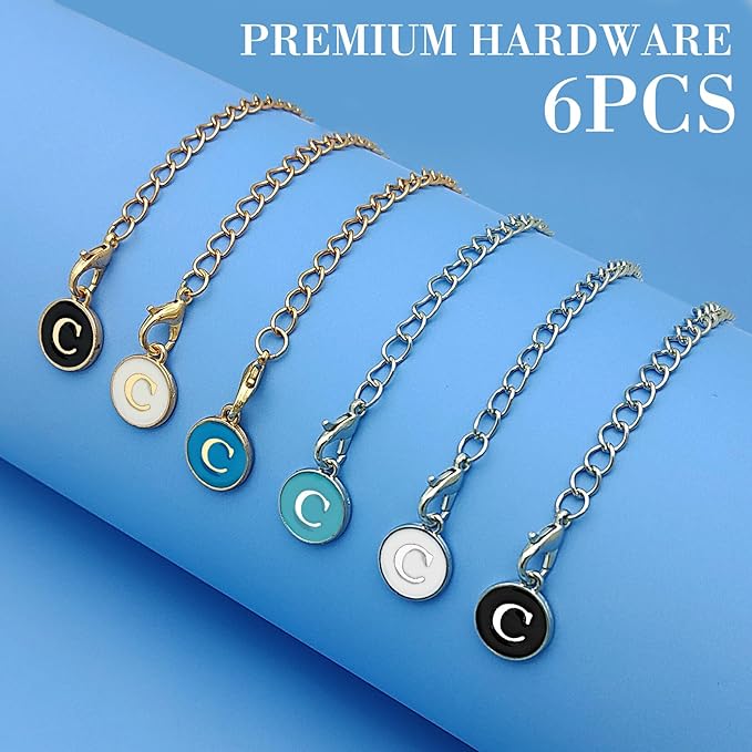 6PCS Letter Charm Accessories for Stanley Cup, Personalized Initial Letter Charms for Stanley Tumbler Handle Identification Letter Pendant Handle Decoration for Stanley Tumbler Charms (Letter C)