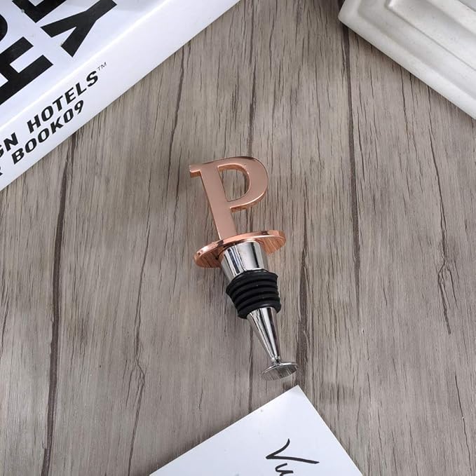 Miicol Wine Stopper, Prosecco Stopper, Wine Bottle Stopper, Personalised Champagne Stopper, Rose Gold Wine Accessories, Wine Lovers Gift, Monogram Gift, Letter P