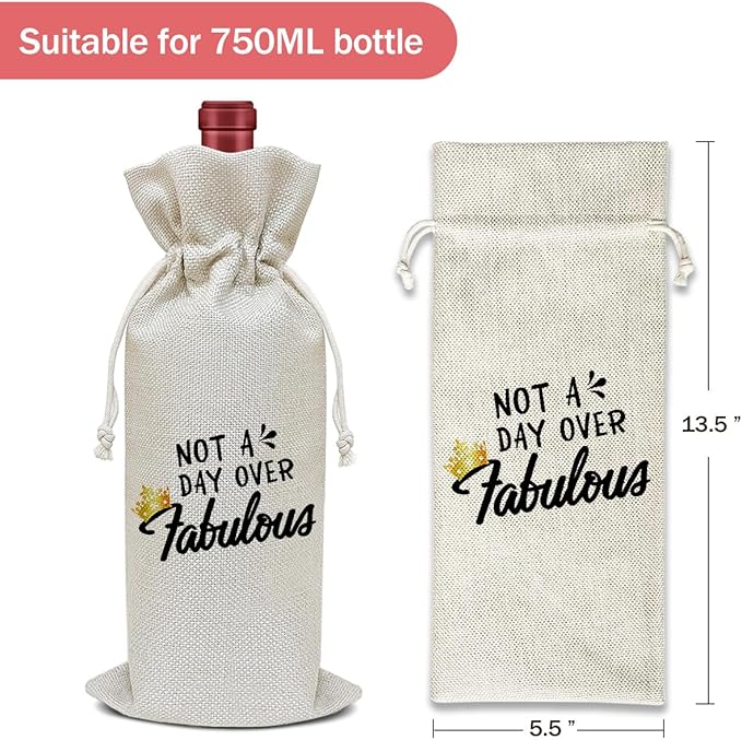 Birthday Wine Bag, Funny Wine Gifts for Women Men, Birthday Gifts for Mom Wife Friend, Party Favor Wine Champagne Gift Bag With Drawstring -01