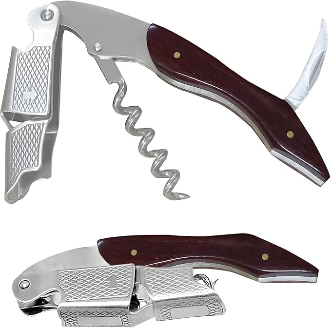 Wine Opener 2 Pack, Professional Wine Bottle Opener, Stainless Steel Wine Key Manual Corkscrew Wine Opener for Servers Bartender