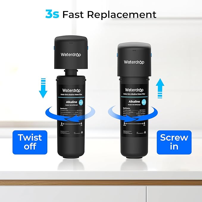 Waterdrop RF10-ALK Replacement Filter Cartridge for 10UB-ALK Alkaline Under Sink Water Filter, 6-12 months