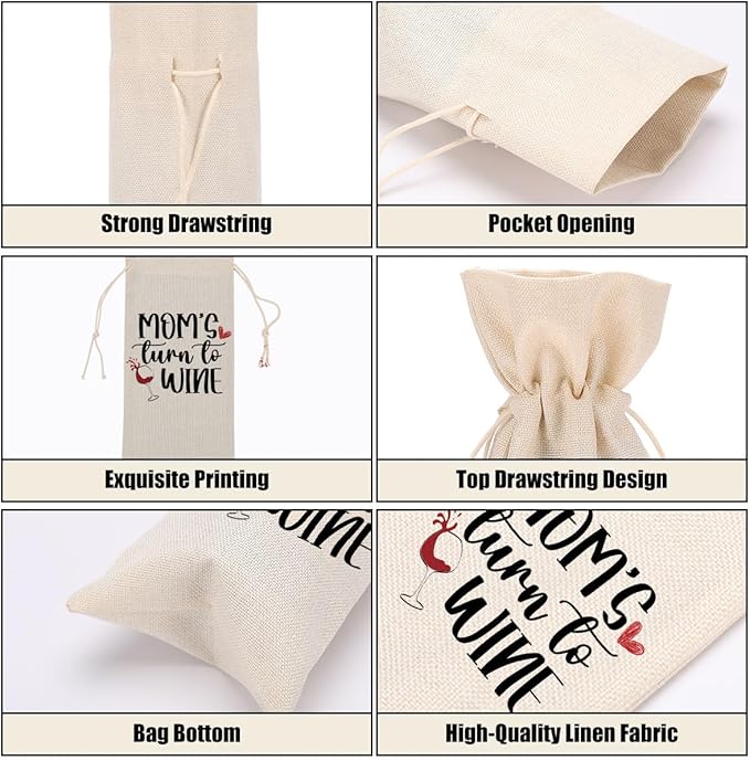 Funny Wine Quotes Wine Bag Wine Tasting Party Supplies for Wine Lovers Women Men Bride Groom Female Christmas Birthday Wedding Bachelorrette Party Wine Bags