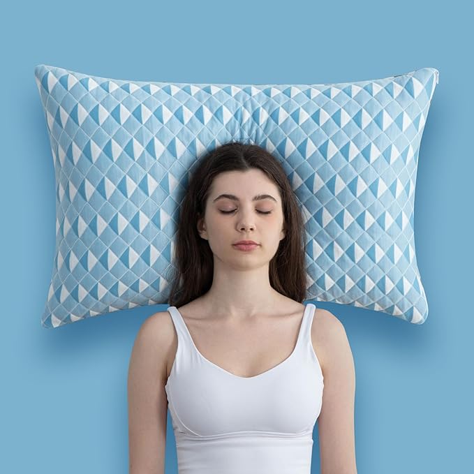 MOLCLCUY Memory Foam Pillows Queen Size Set of 2 Adjustable Cooling Pillow with Washable Removable Cover for Side Back Stomach Sleepers(20"x 30")