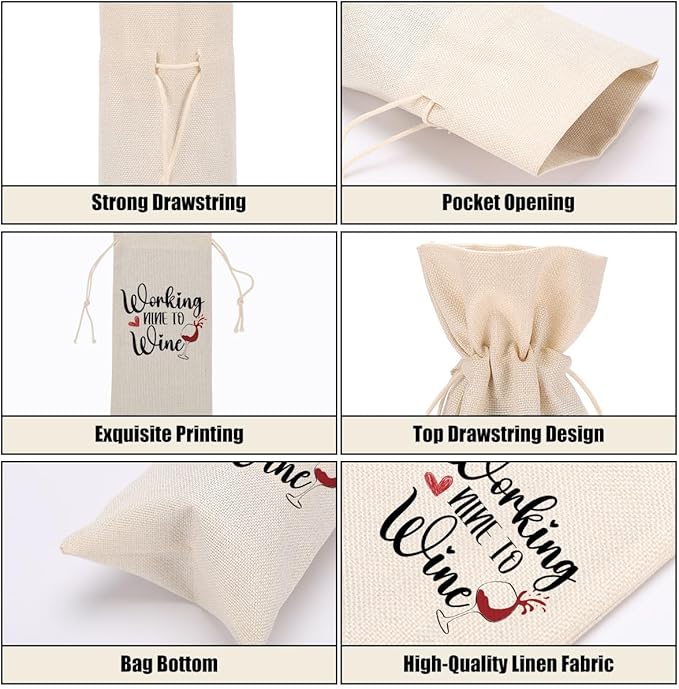 Funny Wine Quotes Wine Bag Wine Tasting Party Supplies for Wine Lovers Women Men Bride Groom Couples Christmas Birthday Wedding Bachelorrette Party Wine Bags