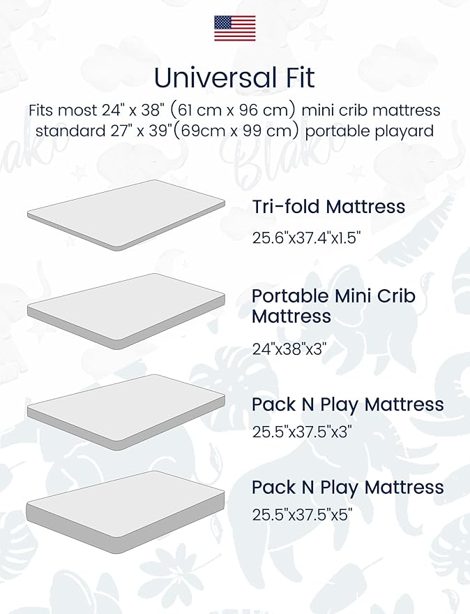 TotAha Premium Soft Space Pack n Play Sheets, Super Stretchy Jersey Knit Mini Crib Sheets Fitted, Silky Comfort Graco Pack and Play Mattress Sheets, 2 Pack