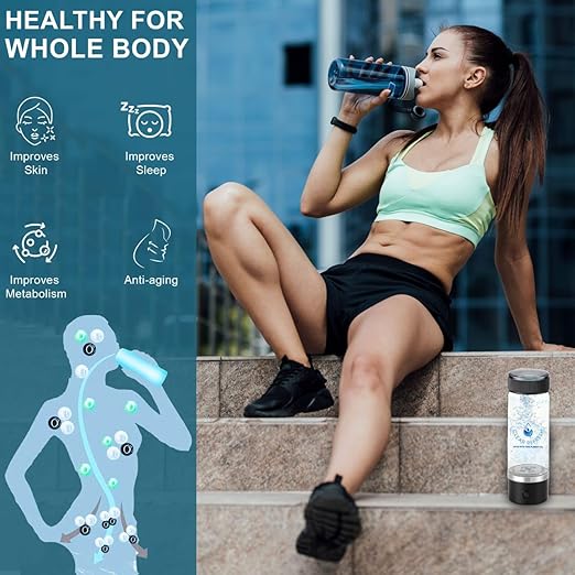 Hydrogen Infused Water Bottle Borosilicate Glass – Travel Friendly Hydrogen Bottle for Office, School, Car – Water Energy Boost – Rich in Antioxidants gothydro Water Hydrogen Water Bottle