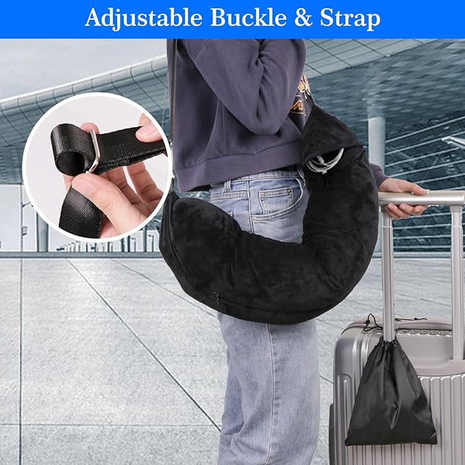 Travel Pillow You Stuff with Clothes, Stuffable Travel Pillow Transforms Into Extra Luggage Without Excess Fees, Stuffable Neck Pillow Fits 3+ Days of Travel Essentials with Pocket