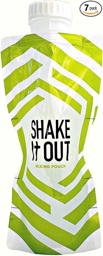 ® Collapsible Shaker Bottle for Protein Shakes, Supplements - 12 Ounce Reusable, Recyclable, Travel Bottle (Lime / White, 7 Pack)