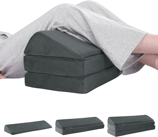 BALAPET 3-in-1 Adjustable Height Wedge Pillow, 7" Height Leg Knee Pillow for Side Sleepers & Aligns Spine, Supportive Bolster Pillow for Pregnancy Relieves Pressure Hip Leg Elevation, 22", Dark Grey