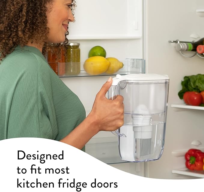 Aqua Optima Daisy Jug Water Filter Pitcher with 3 Universal Filters (White)