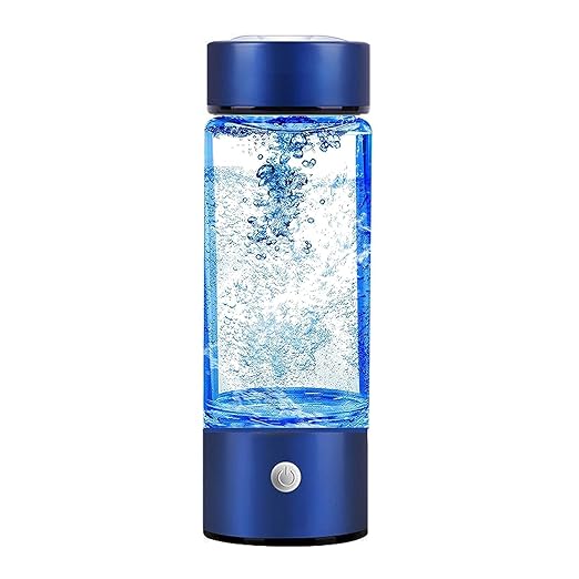 Hydrogen Water Bottle, Portable Hydrogen Water Ionizer Machine, Hydrogen Water Generator, Rechargeable Hydrogen Rich Water Glass Health Cup for Home Travel (Blue)