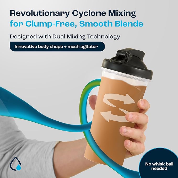 AQUAFIT Protein Shaker Bottle - Shaker Cups For Protein Shakes - Shaker Bottles For Protein Mixes, Protein Shaker Cup Bottle, Workout Shaker Bottle, Protein Shake Bottle, Mixer Bottle (Clear-Black)