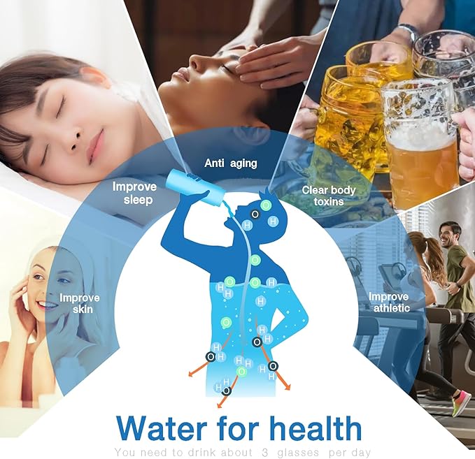 Hydrogen Water Bottle,2024 Hydrogen Water Bottle Generator,3 Minutes Rapid Electrolysis,Portable Hydrogen Water Generator Suitable for Home,Daily use,Office,Fitness,Travel,Gifts